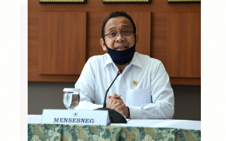 Menteri Sekretaris Negara (Mensesneg) Pratikno mengumumkan HUT RI ke-75 digelar dengan protokol Covid-19. (Foto: Dok. Setpres)