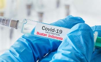 Ilustrasi vaksin Covid-19 buatan Indonesia, baru diproduksi pertengahan 2021. (Ngopibareng)