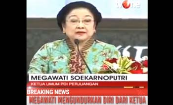 Screenshot dari video berita TV-One, Megawati Minta Mundur dari Ketum PDIP. (Foto:Youtube)