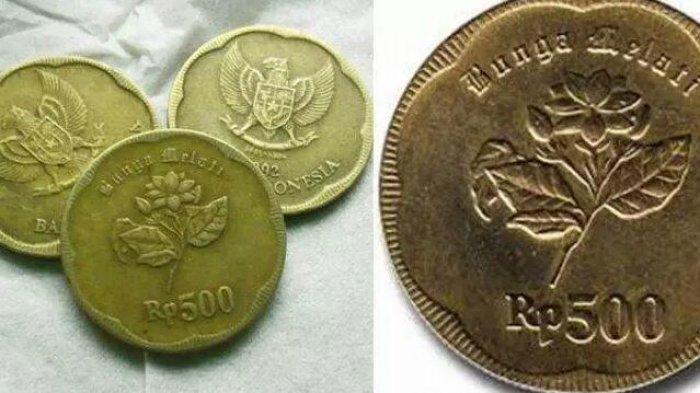Uang logam Rp 500 bergambar bunga melati keluaran 1991. (Foto: BI)