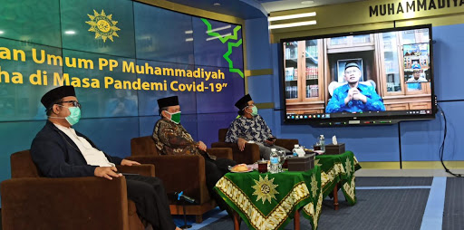 Pelaksanaan kegiatan Muhammadiyah di masa Pandemi Covid-19, rapat pun via daring. (Foto: md.or.id)