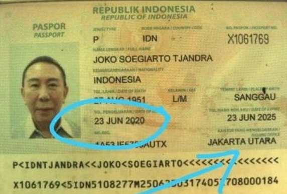 Paspor Djoko Tjandra yang berlaku hingga 2025. (Foto: Istimewa)