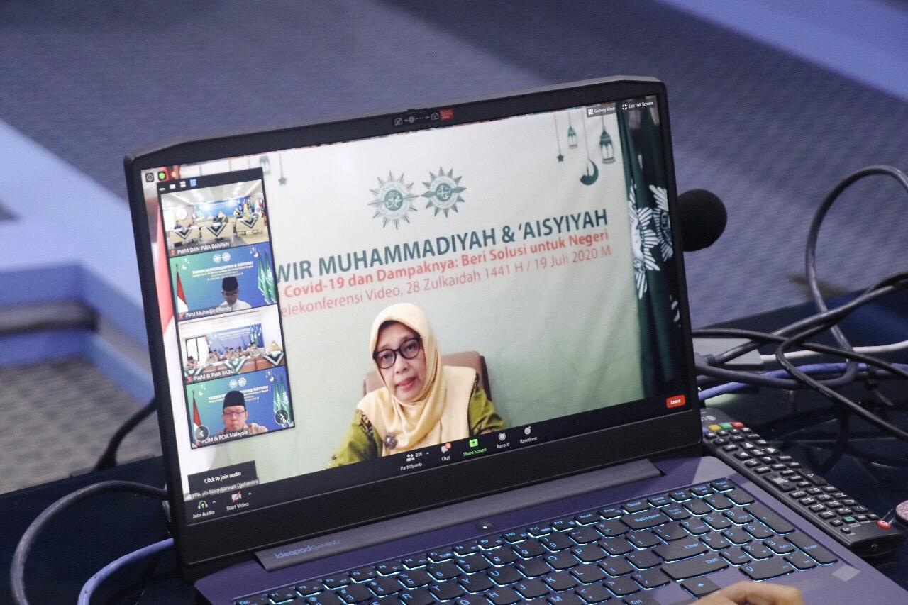 Ketua Umum PP ‘Aisyiyah Noordjannah Djohantini saat Tanwir Daring. (Foto: Istimewa)