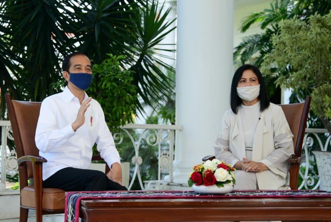Presiden Joko Widodo dan Ibu Negara Iriana saat menyampaikan pesan memperigati Hari Anak Nasional. (Setpres)