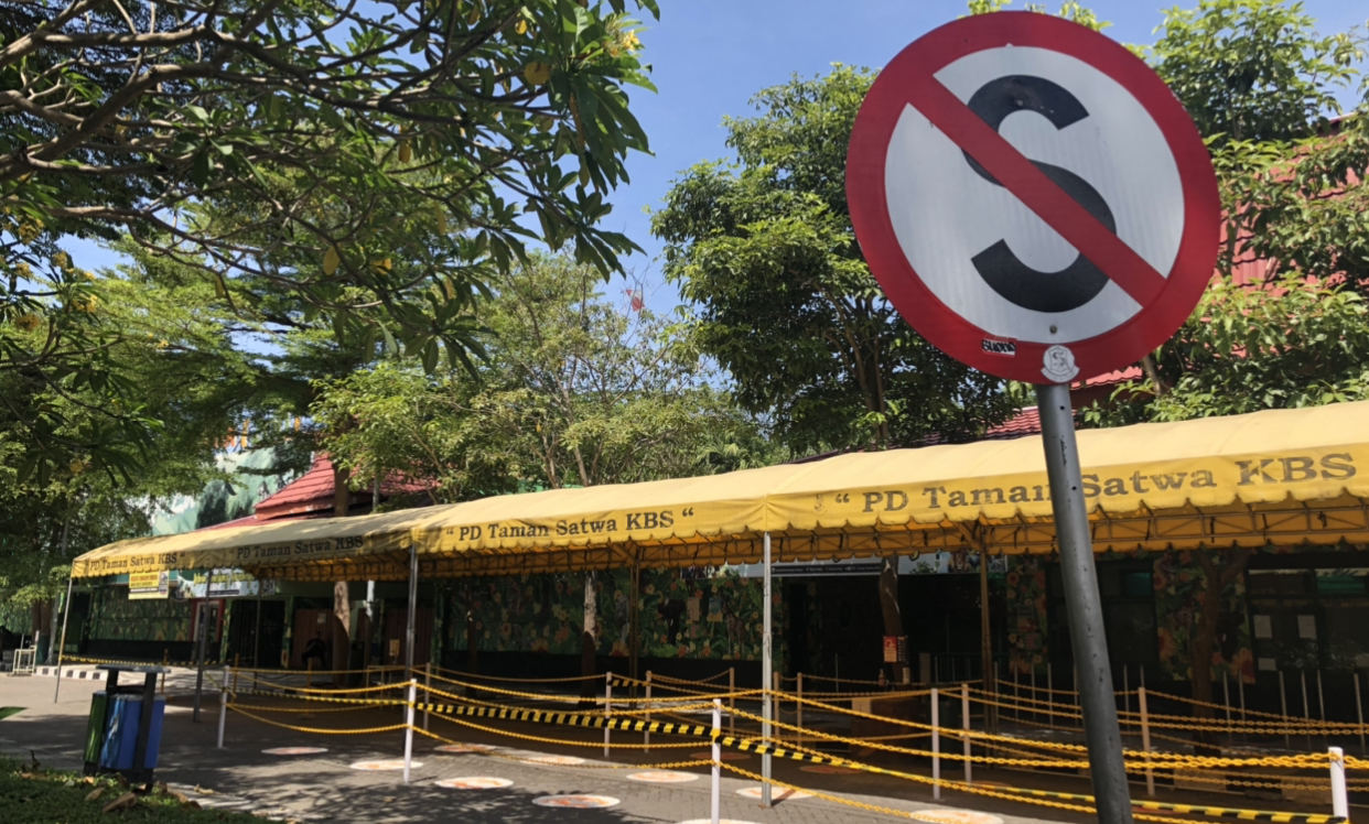 Kebun Binatang Surabaya (KBS) saat masih ditutup sejak dibelakukannya PSBB (Foto: Andhi Dwi/Ngopibareng)