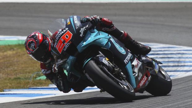 Fabio Quartararo memenagkan balapan di MotoGP Andalusia 2020. (Foto: AFP)