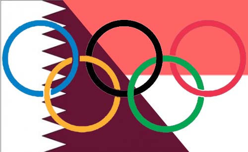Ilustrasi Qatar dan Indonesia bersaing jadi tuan rumah Olimpiade 2032. (Ngopibareng)
