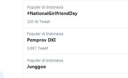 Tanda pagar National Girlfriend Day yang viral di Twitter. (Tangkapan layar Twitter)