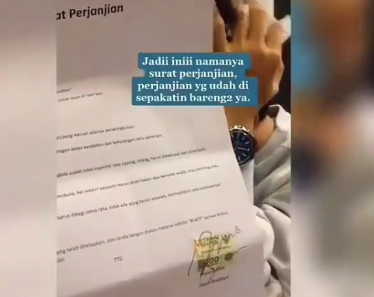 Surat perjanjian pacaran yang viral. (Foto: Dok @omg.indonesia.indo)