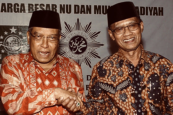 Ketua Umum PBNU KH Prof Dr Agil Siradj dan Ketua PP Muhammadiyah Prof Dr Haidar Nashir. (Foto dok)