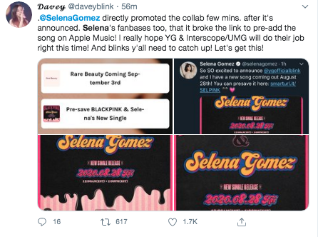 Kolaborasi Selena Gomez dan BLACKPINK trending Twitter. (Foto: Twitter)