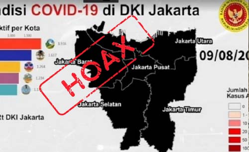 Peta Jakarta zona hitam, hoaks. (Foto:Istimewa)
