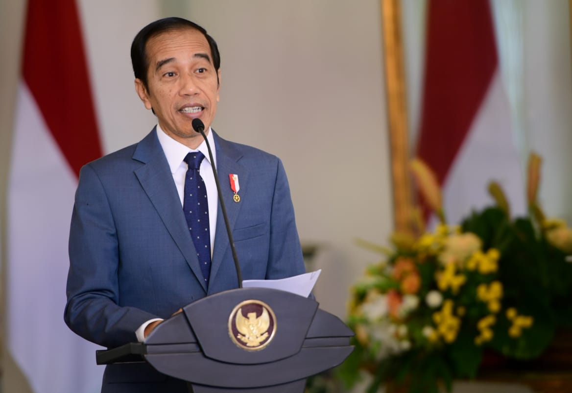 Presiden Joko Widodo (Jokowi) memberi sambutan di HUT  PAN secara virtual. (Foto: Setpres)