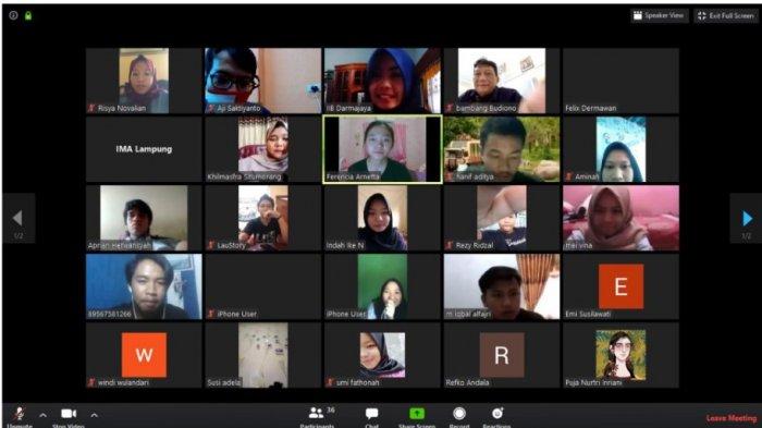 Peserta kuliah virtual dengan pemateri dari PT PGN Are Lampung. (Foto: Istimewa)