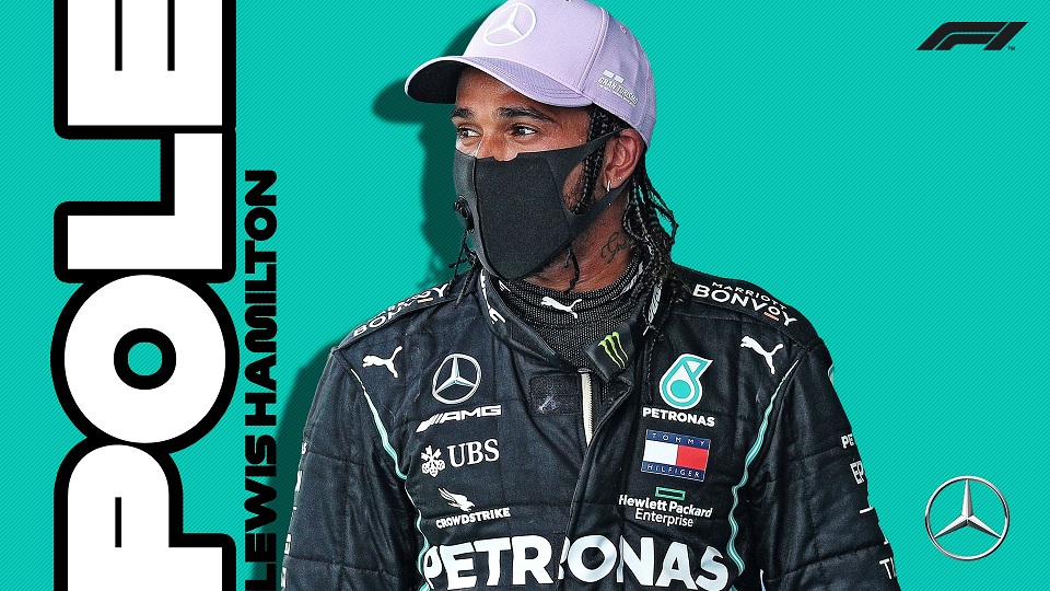 Pebalap Inggris Lewis Hamilton raih pole position F1 GP Belgia 2020 di Sirkuit Spa-Francorchamps, Minggu 30 Agustus 2020. (Foto: Twitter @formula1)