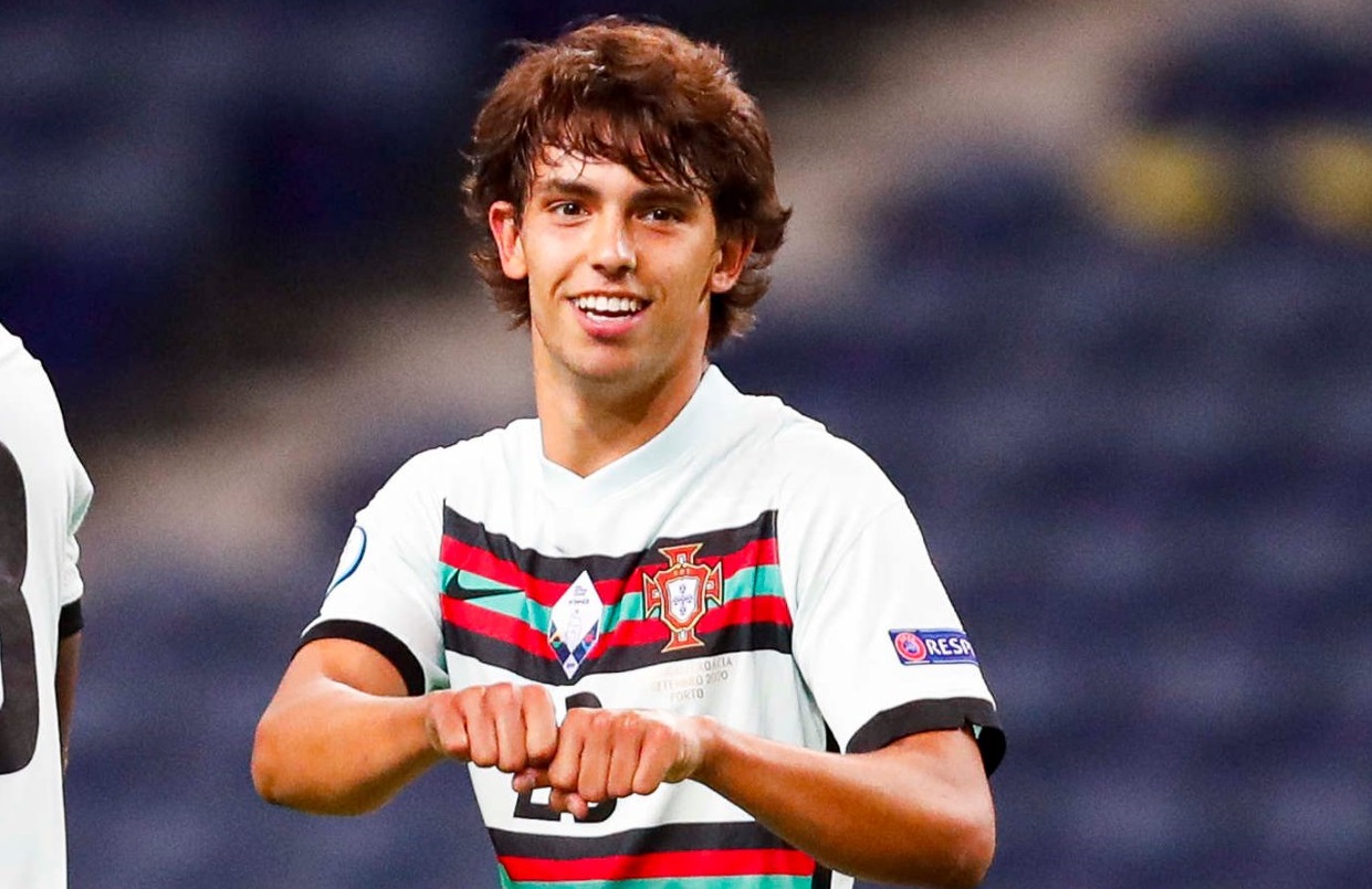 Joao Felix mencetak gol pertamanya untuk timnas Portugal. (Foto: Twitter/@selecaoportugal)