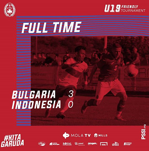 Timnas Indonesia U-19 ditaklukkan Bulgaria dengan skor 3-0. (Foto: Instagram PSSI)