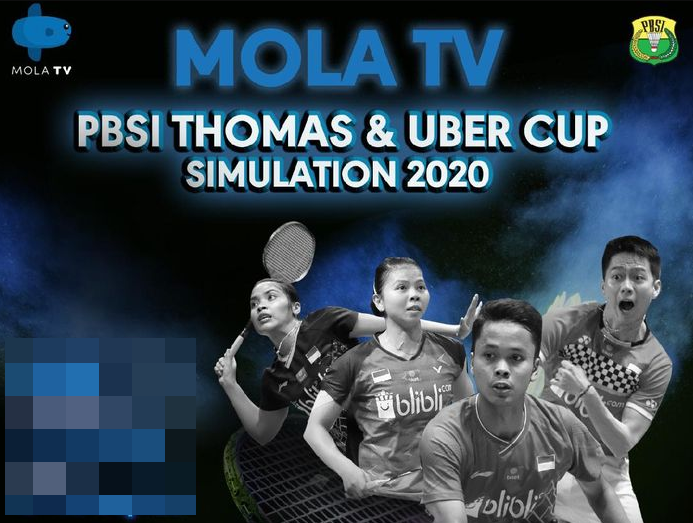 Mola TV PBSI Thomas & Uber Cup Simulation 2020. (Foto: Dok. Mola TV)