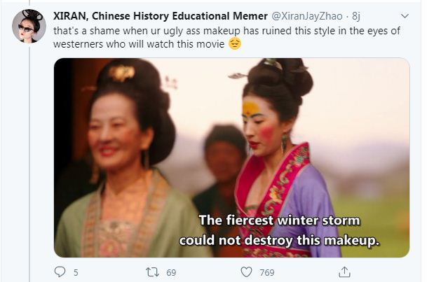 Tangkapan layar film Mulan di Twitter. (Twitter)