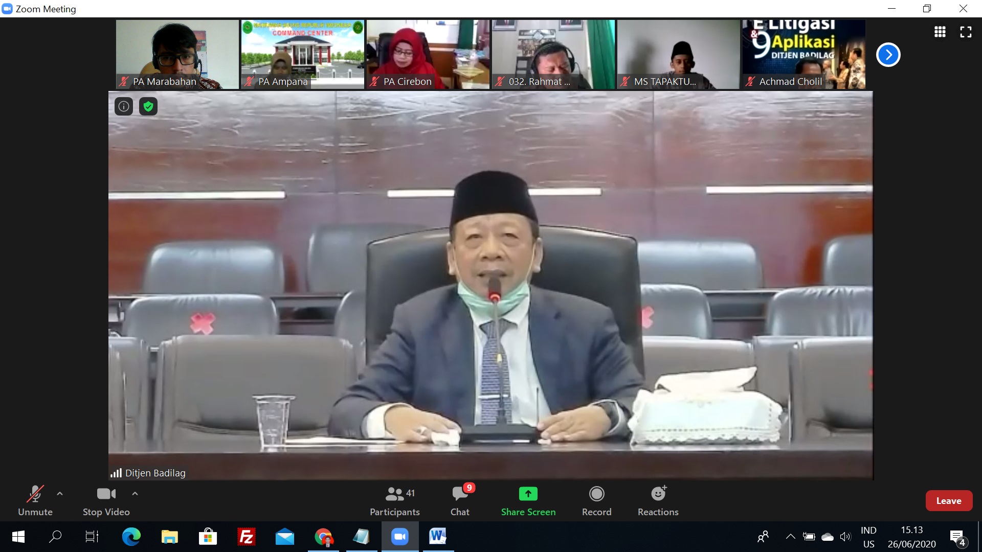 Direktur Jenderal Badan Peradilan Agama Mahkamah Agung Aco Nur. (Foto: Istimewa)