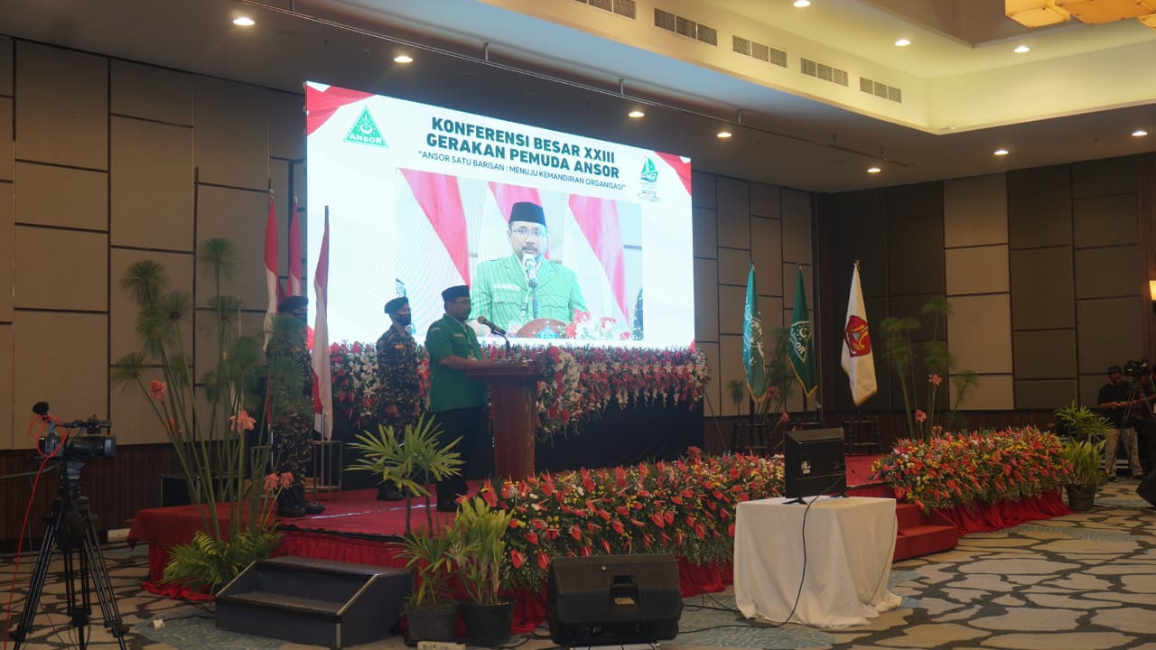 Pembukaan Konferensi Besar XXIII Gerakan Pemuda (GP) Ansor Tahun 2020 di Istana Bogor, pada Jumat, 18 September 2020. (Foto: Dok. GP Ansor)