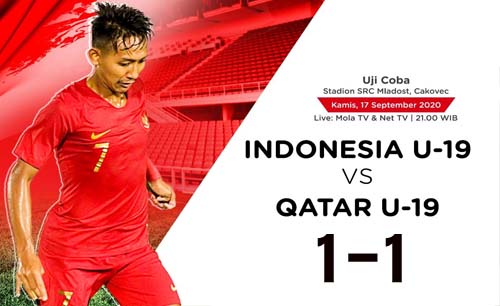 Timnas U-19 gagal kalahkan Qatar. Skor akhir 1-1. (Ngopibareng)