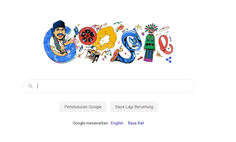 Ilustrasi Google Doodle yang menampilkan Benyamin Sueb.