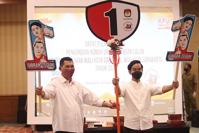 Pasangan calon Walikota dan Wakil Walikota Solo, Gibran Rakabuming Raka dan Teguh Prakoso. (Foto: Dok. KPU Solo)