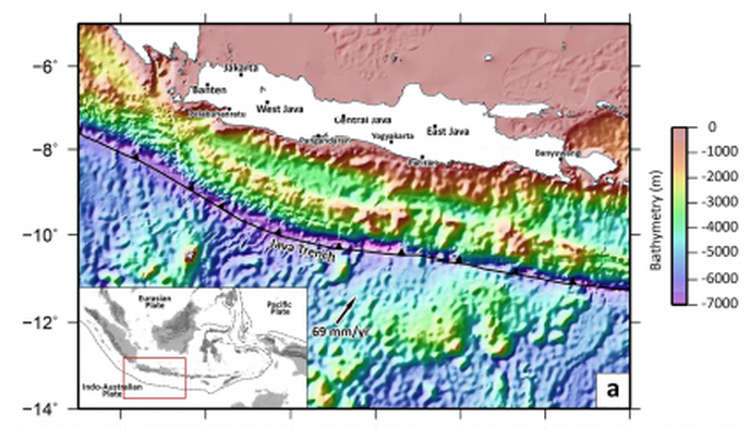 ilustrasi riset ITB terkait potensi tsunami setinggi 20 meter. (Foto: Dok. ITB)