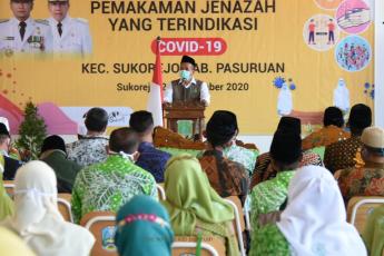 Wabup Pasuruan sosialisasi penerapan PSBB di SMKN 2 Sukorejo, Pasuruan. (Foto: Dok Humas) 