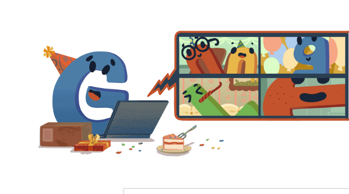 Google rayakan ulang tahun di tengah pandemi. (Google doodle)