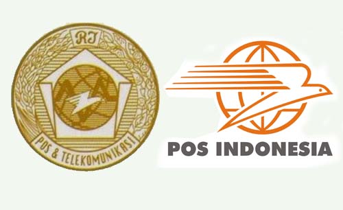 Logo PTT tahun 1945 (kiri) dan logo PT Pos Indonesia. Postel yang kini bernama PT Pos Indonesia hari ini berusia 75 tahun. (Ngopibareng)  
