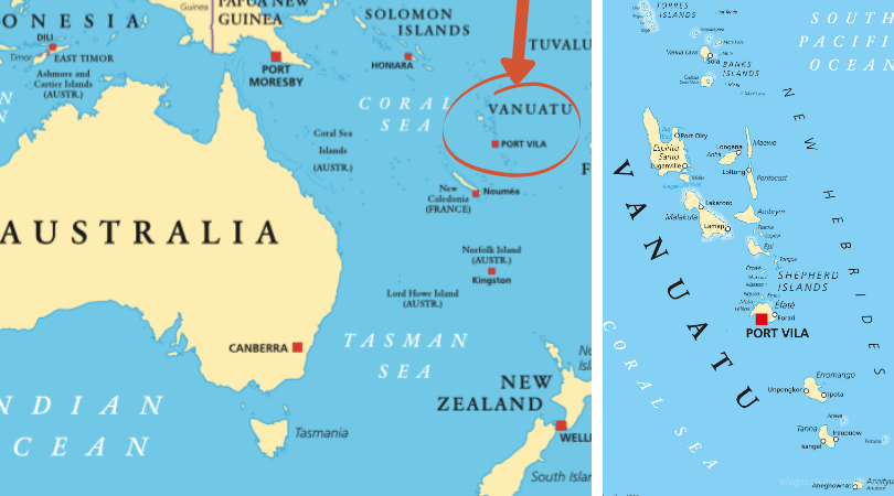 Peta negara Vanuatu. (Foto: Google)
