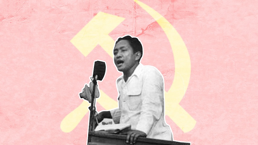 Ilustrasi Ketua Umum Partai Komunis Indonesia (PKI), Dipa Nusantara Aidit atau DN Aidit. (Grafis: Fa Vidhi/Ngopibareng.id)