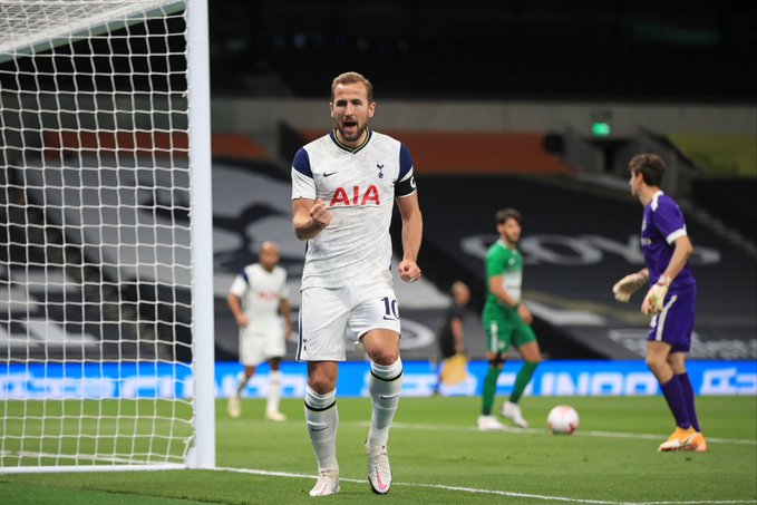 Harry Kane mencetak hattrick saat Tottenham hancurkan Maccabi Haifa 7-2. (Foto: Twitter/@EuropaLeague)