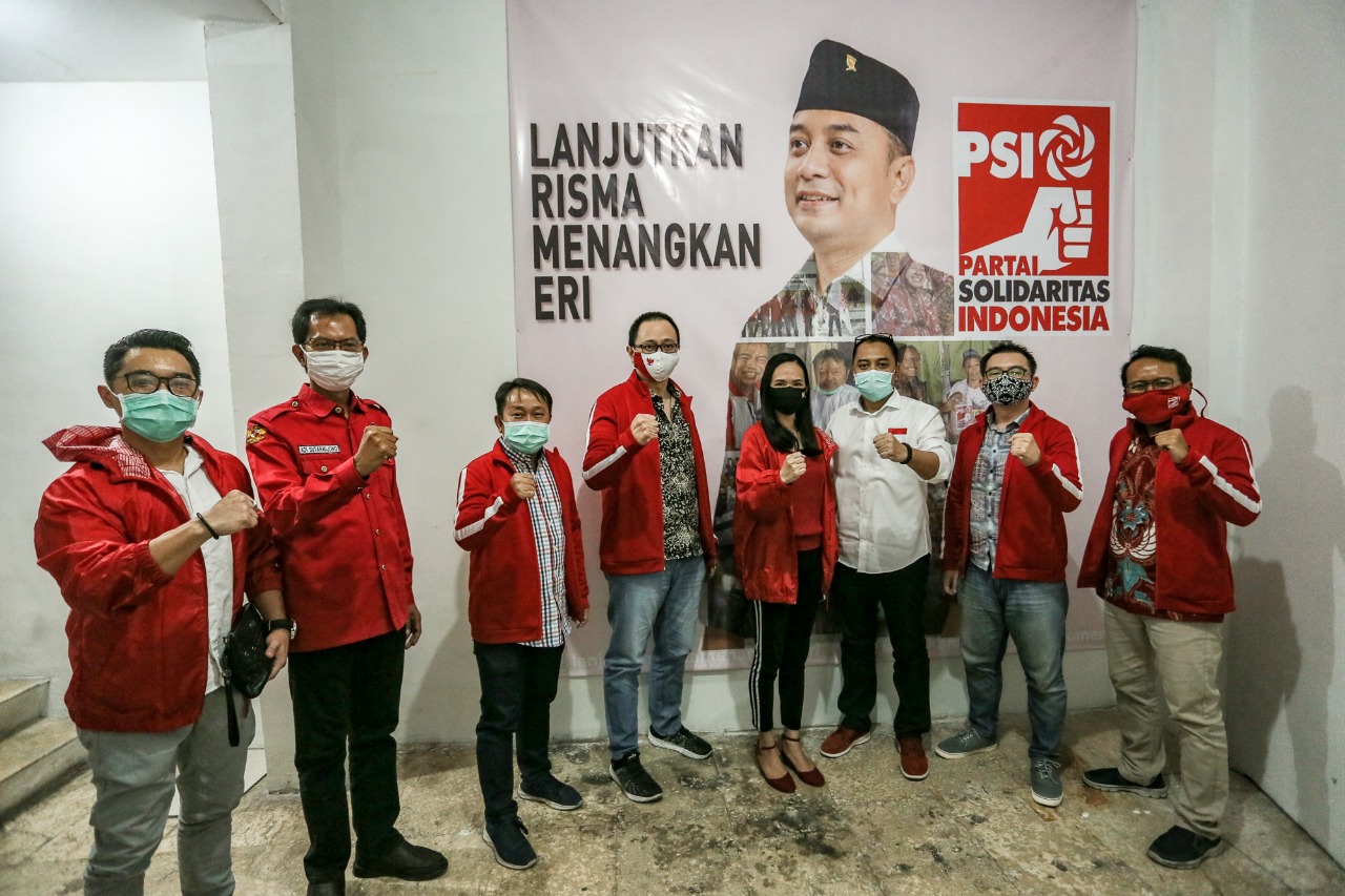 PSI SUrabaya all out menangkan paslon Eri Cahyadi-Armuji. (Foto: Dok. PSI Surabaya)