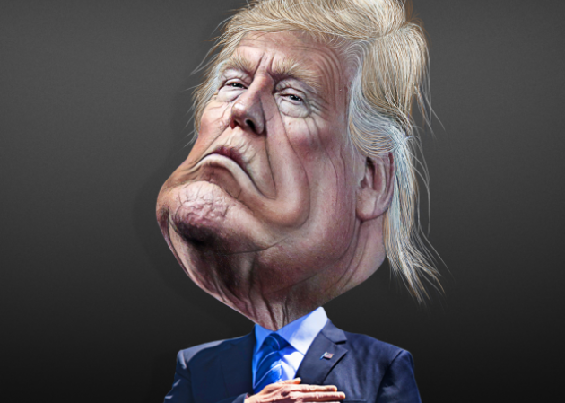 Donald Trump sebagai dalam gambar guyuoan. (ilustrasi: Fa Vidi/Ngopibareng.id)