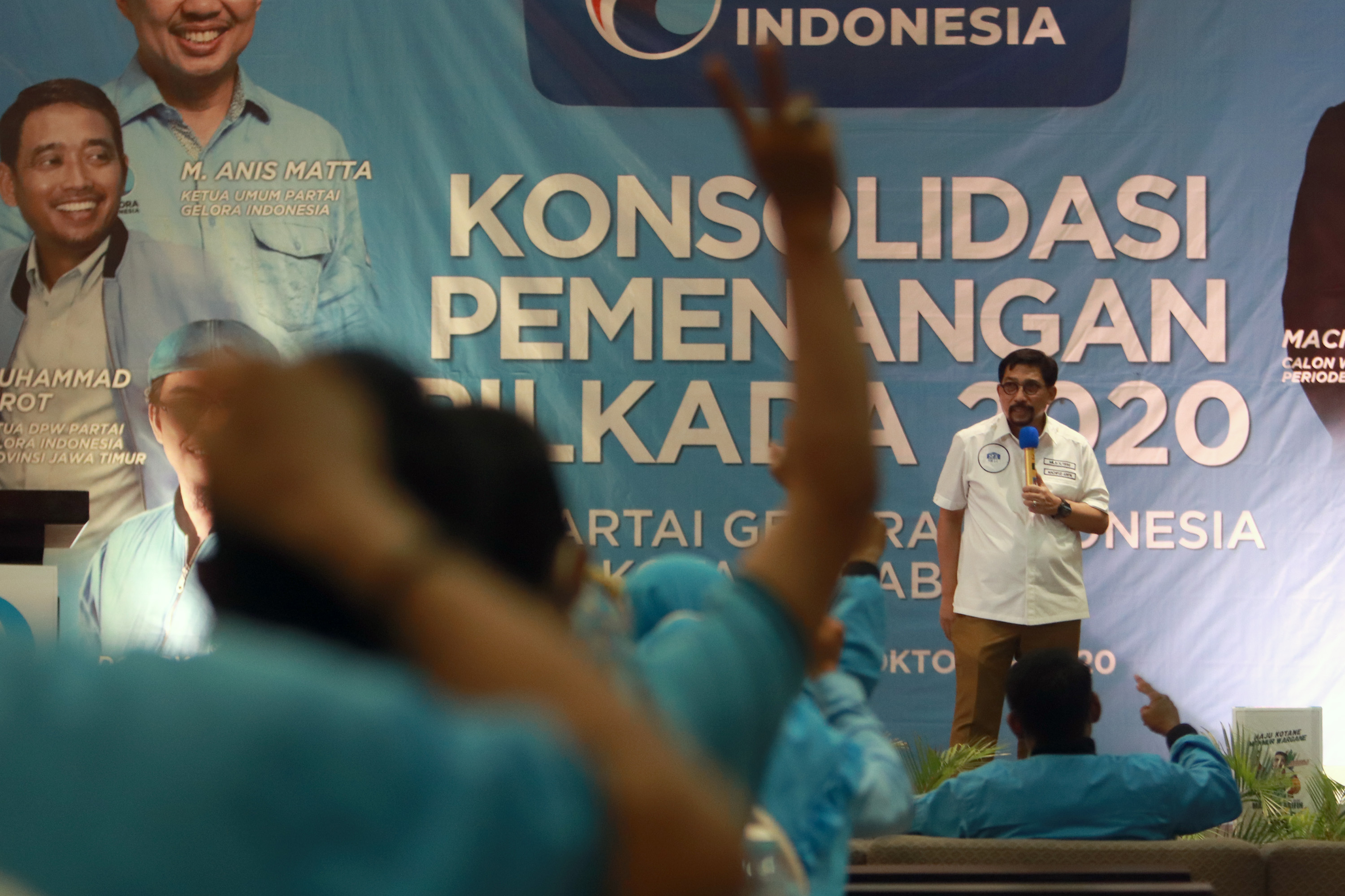 Cawali Surabaya, Machfud Arifin ketika menyampaikan visi misinya dihadapan kader Partai Gelora di Hotel Mercure, Surabaya, Minggu  4 Oktober 2020. (Foto: Fariz Yarbo/Ngopibareng.id)