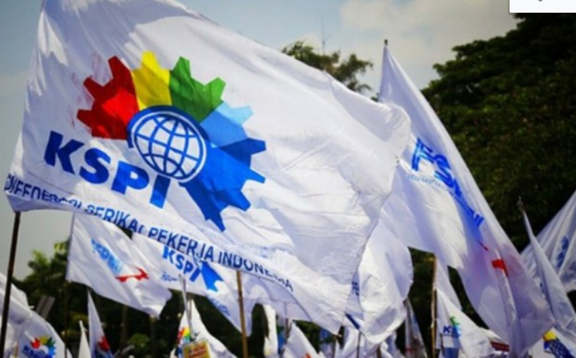Bendera Konfederasi Serikat Pekerja Indonesia (KSPI). Rencana mogok kerja Selasa-Kamis, 6-8 Oktober 2020. (Foto: Dok. KSPI)