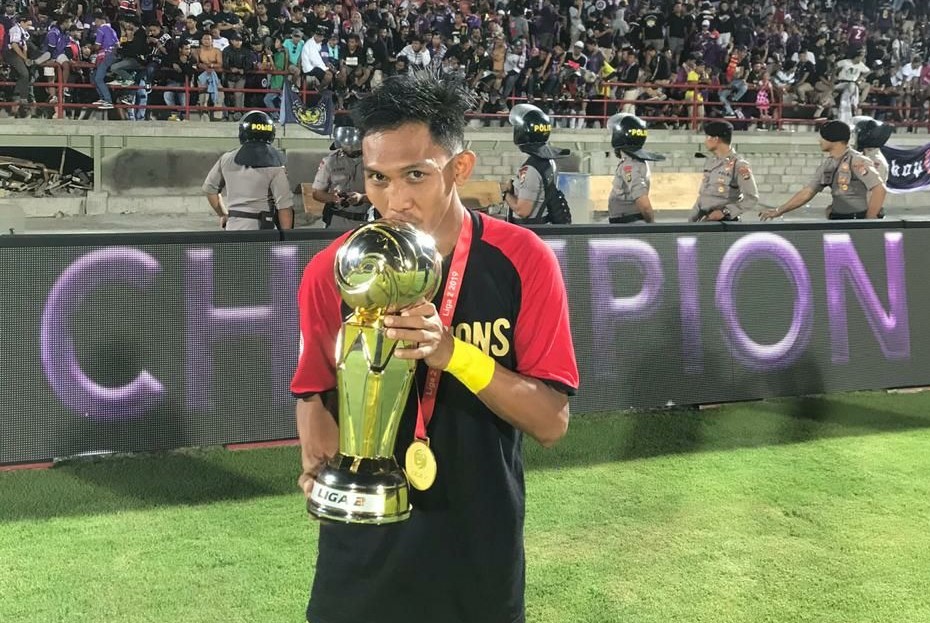 Pemain belakang Persik Kediri Yusuf  Meilana Fuad Burhani membawa  Persik  juara di Liga (foto istimewa)