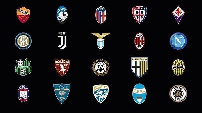 Logo klub-klub yang berlaga di Serie A Liga Italia. (Foto; Twitter)