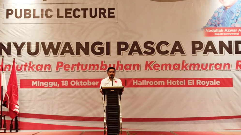 Sekjen DPP Projo, Handoko, saat berpidato dalam Public Lecture Minggu siang (foto:Istimewa)