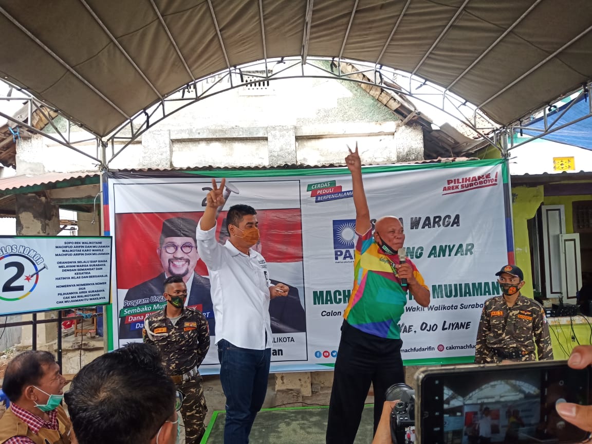 Warga Rungkut pilih MAchfud Arifin-Mujiaman di Pilwali Surabaya 2020. (Foto: MA-JU Center) 