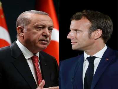 Presiden Turki Recep Tayyip Erdogan dan Presiden Perancis Emmanuel Macron. (Foto: Istimewa) 