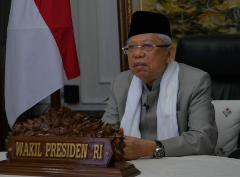 Wakil Presiden KH Ma'ruf Amin menyambut  haul  Mbah Hamid Pasurua.(foto: Setwapres)