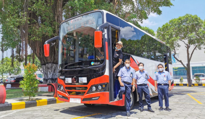 Bus Listrik produksi PT INKA itu. Image from Disway