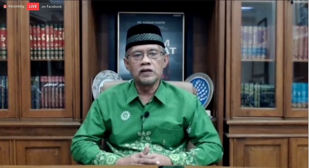Ketua Umum PP Muhammadiyah Haedar Nashir menyampaikan pesan-pesan Islam. (Foto: Istimewa)
