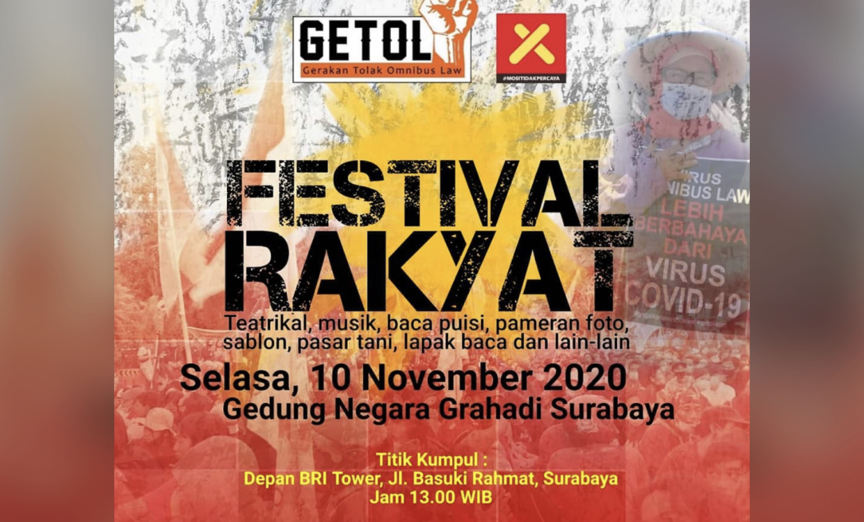 Poster Festival Rakyat yang digelar pada 10 November 2020. (Foto: Istimewa)