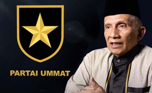 Amien Rais perkenalkan logo Partai Ummat, yang diilhami Kiswah Ka'bah. (Ngopibareng/youtube).