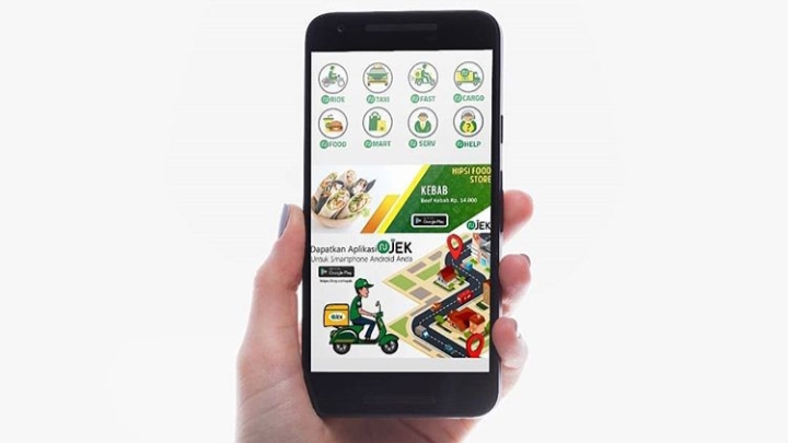 Tampilan aplikasi NUjek di telepon seluler (Instagram: NUjek_malangraya)